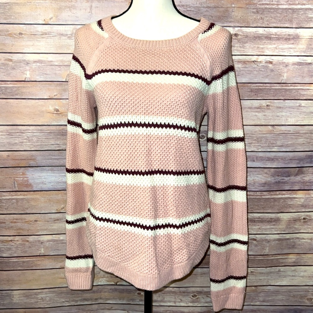 Cloud Chaser Rose Striped Sweater- Size M